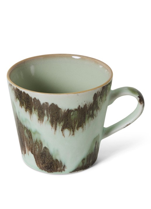 HKliving Tide cappuccino mok - detail groen