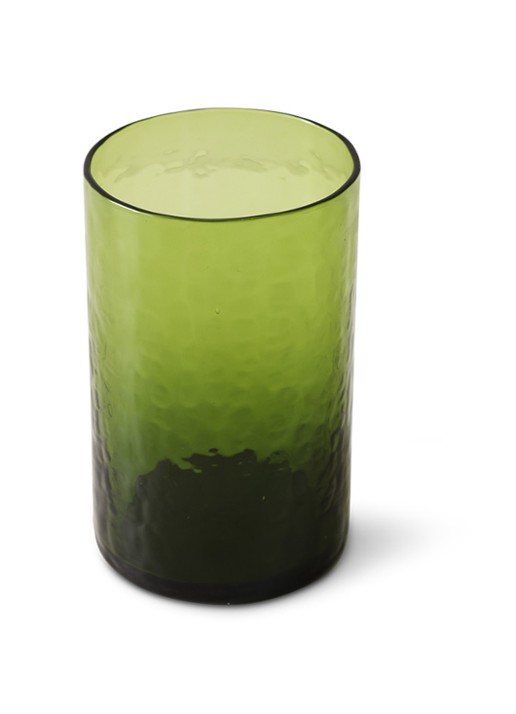 HKliving Tube longdrinkglas 40 cl - voorkant 2 olijfgroen