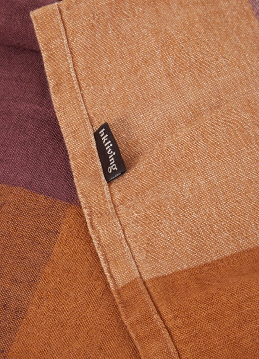 HKliving Vida tafelkleed in linnenblend 140 x 220 cm - voorkant 2 oranjebruin