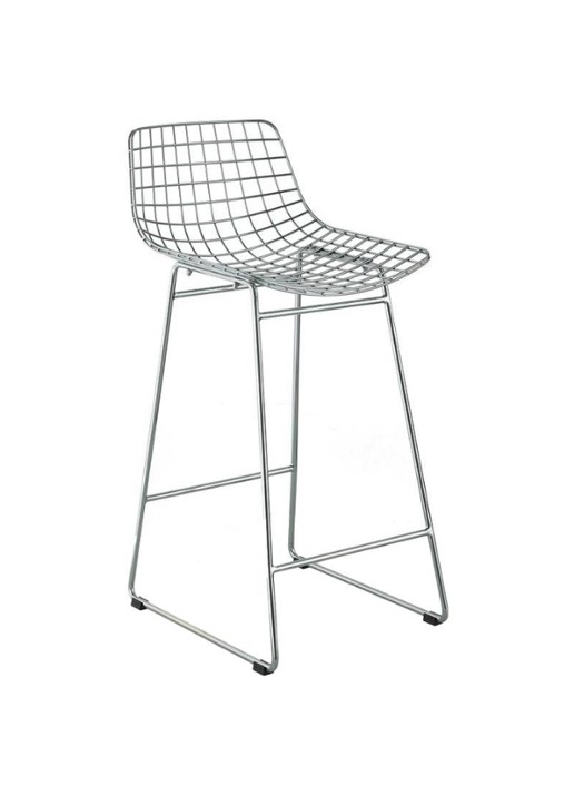 HKliving Wire barkruk - voorkant chroom