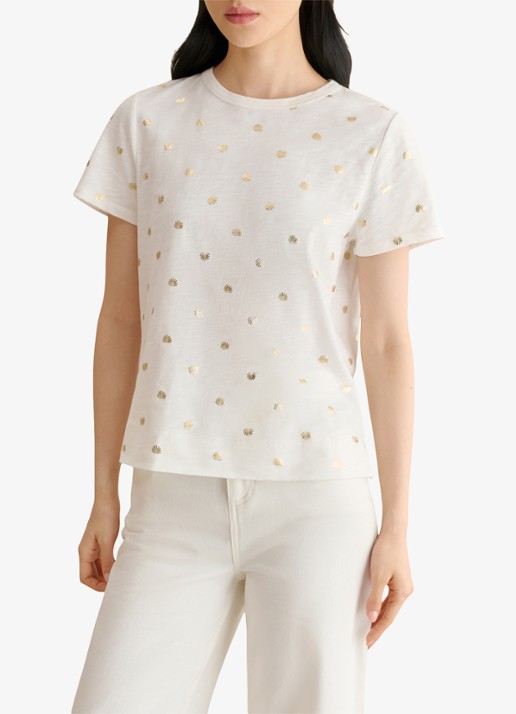 Hobbs Adaline T-shirt met print - detail 3 gebroken wit