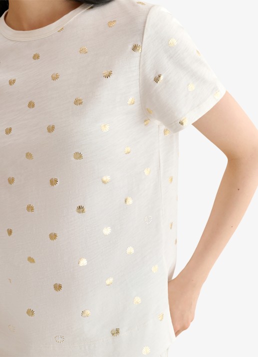 Hobbs Adaline T-shirt met print - detail 4 gebroken wit