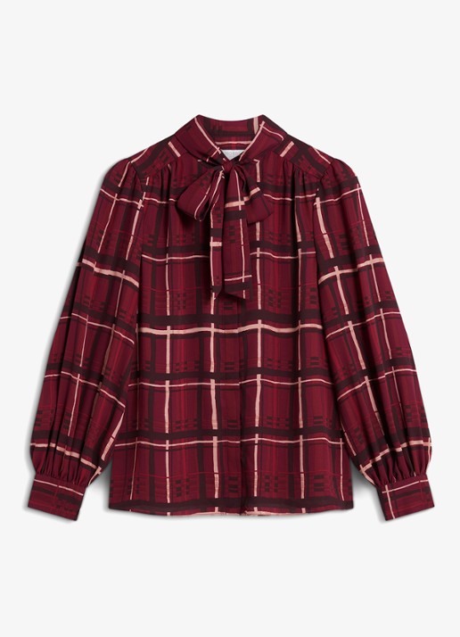 Hobbs Aisha blouse met strikdetail - voorkant 6 rood