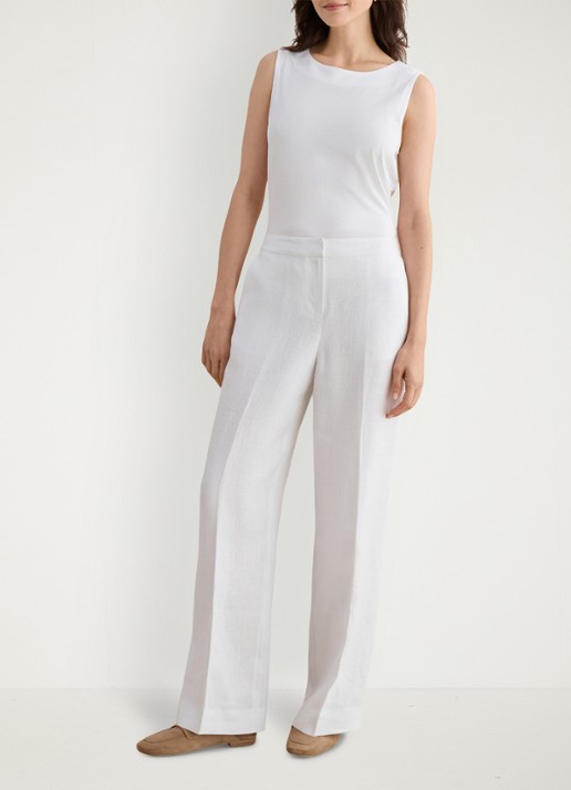 Hobbs Alessia mid waist wide fit pantalon van linnen