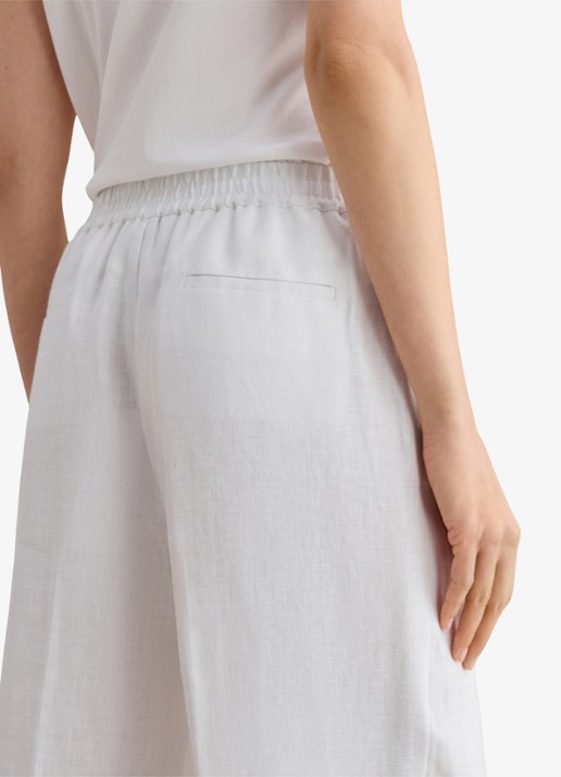 Hobbs Alessia mid waist wide fit pantalon van linnen - detail 2 wit