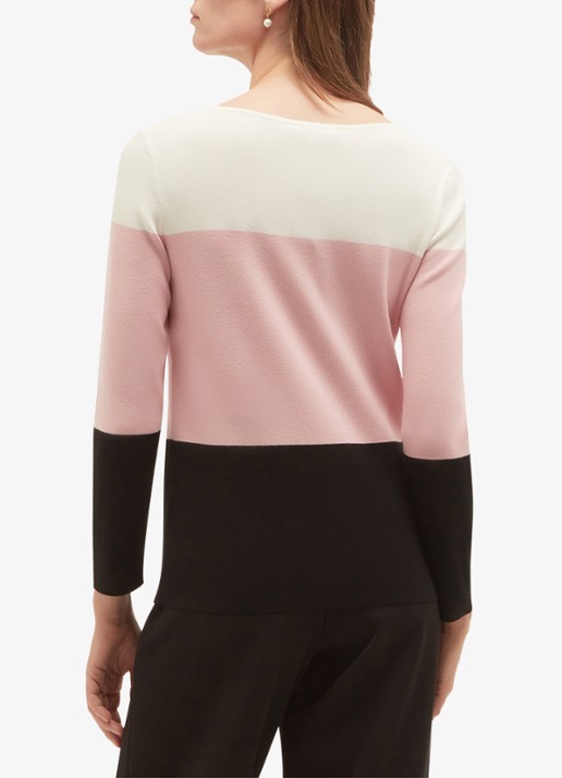 Hobbs Alice fijngebreide trui met colour blocking - achterkant 3 multicolor