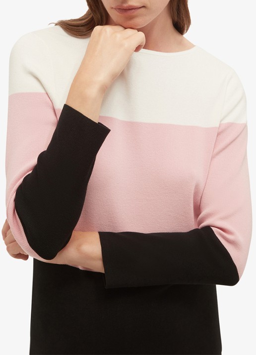 Hobbs Alice fijngebreide trui met colour blocking - detail 5 multicolor