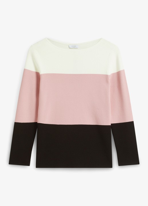 Hobbs Alice fijngebreide trui met colour blocking - voorkant multicolor