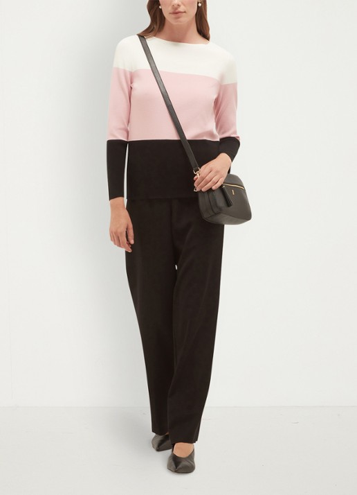 Hobbs Alice fijngebreide trui met colour blocking - voorkant 2 multicolor