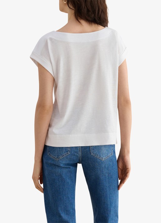 Hobbs Alycia T-shirt met boothals - achterkant wit