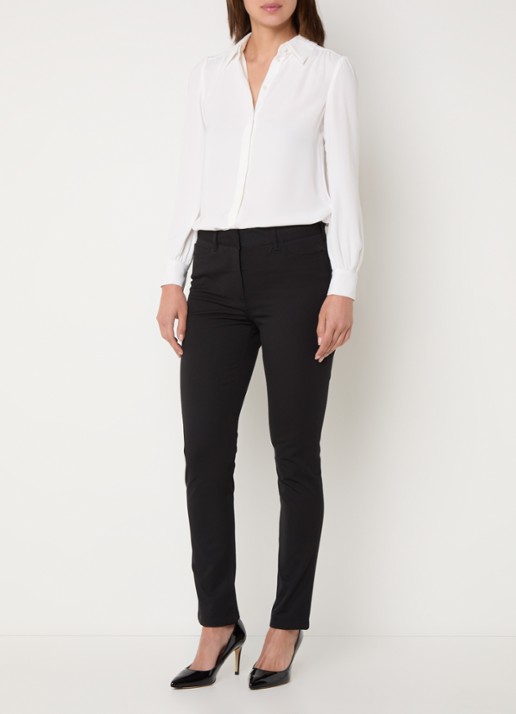 Hobbs Amanda high waist skinny jeans met gekleurde wassing - voorkant 7 zwart