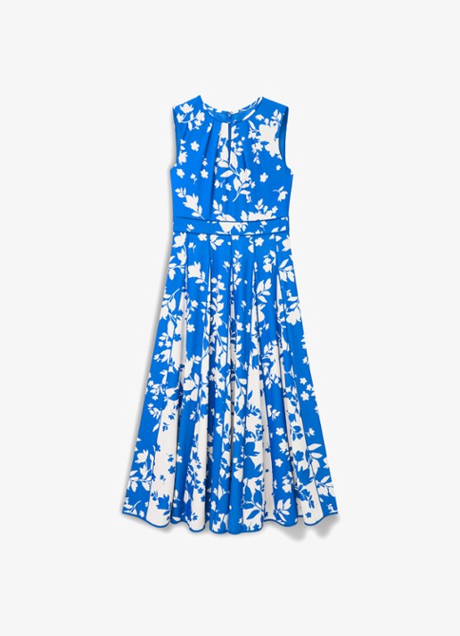 Hobbs Angelica midi jurk met plooien - voorkant 2 blauw