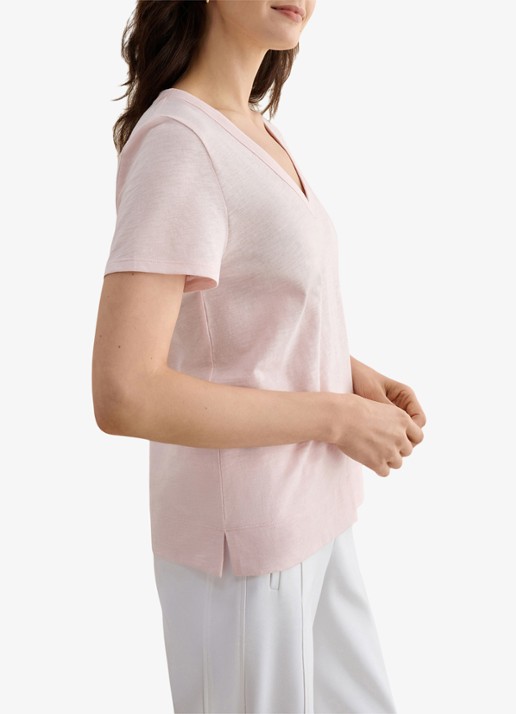 Hobbs Arianna T-shirt met V-hals - detail roze