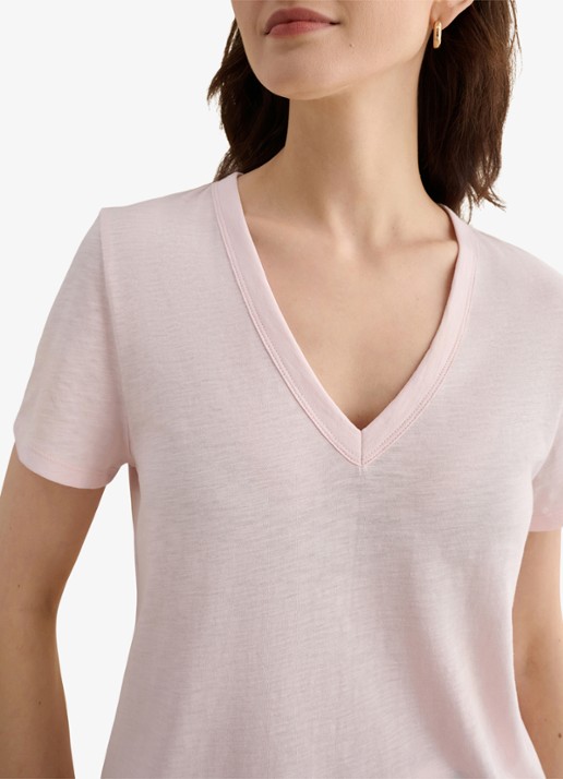 Hobbs Arianna T-shirt met V-hals - detail 2 roze