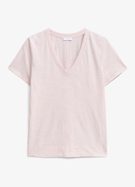 Hobbs Arianna T-shirt met V-hals - voorkant 4 roze