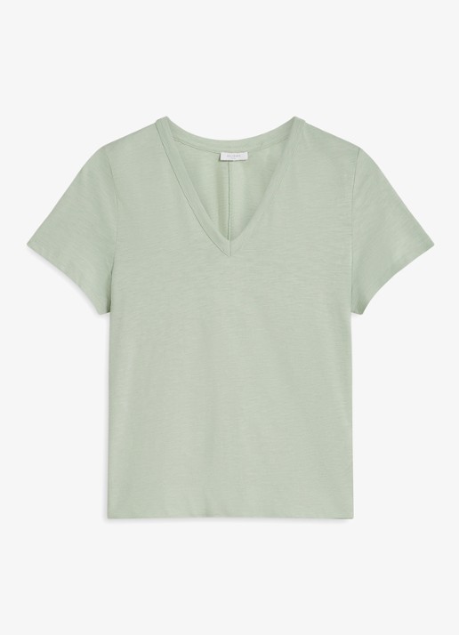 Hobbs Arianna T-shirt met V-hals - voorkant 2 groen