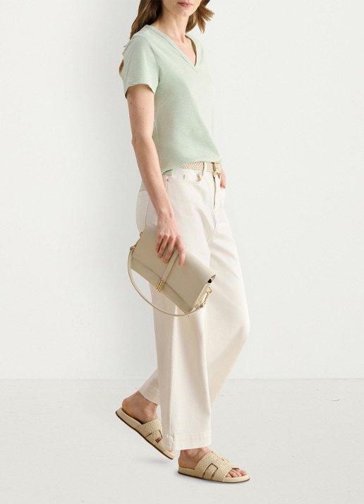 Hobbs Arianna T-shirt met V-hals - voorkant 3 groen