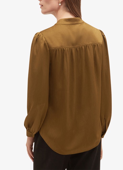 Hobbs Aubrey blouse met V-hals - achterkant 2 khaki