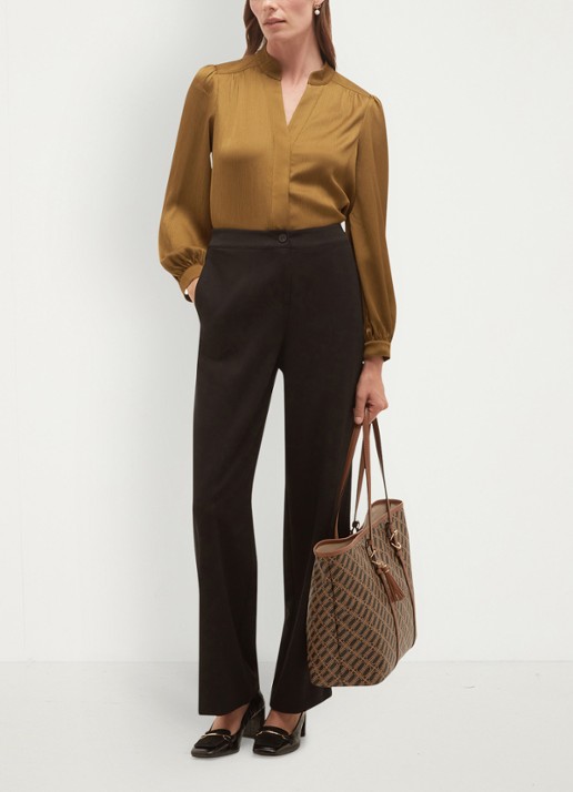 Hobbs Aubrey blouse met V-hals - detail 5 khaki