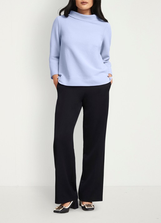 Hobbs Betsy top met boothals  - voorkant 3 lichtblauw