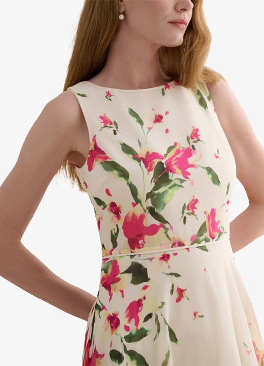Hobbs Carly midi jurk met bloemenprint - detail 4 creme