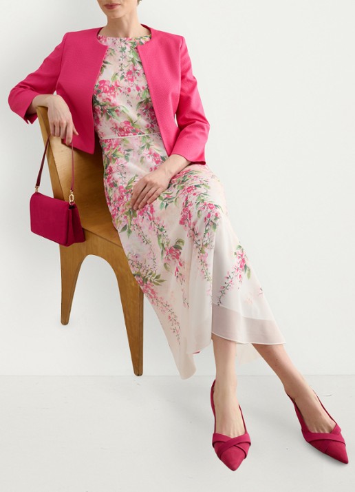Hobbs Carly midi jurk met bloemenprint - detail 6 roze