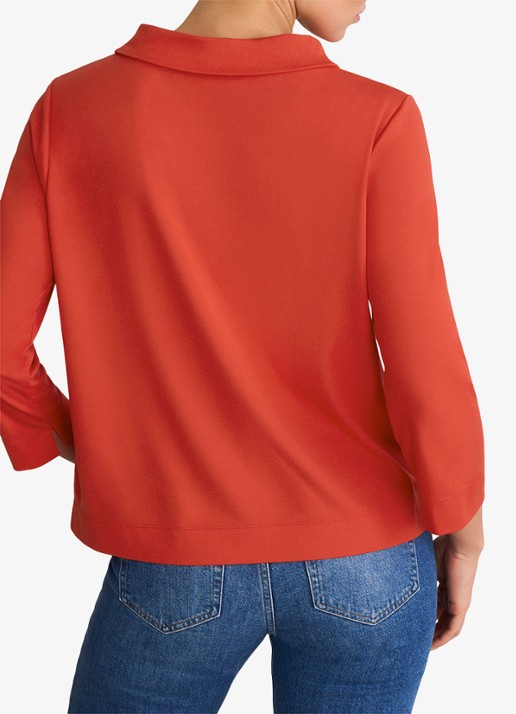 Hobbs Catriona top met boothals - achterkant oranjerood