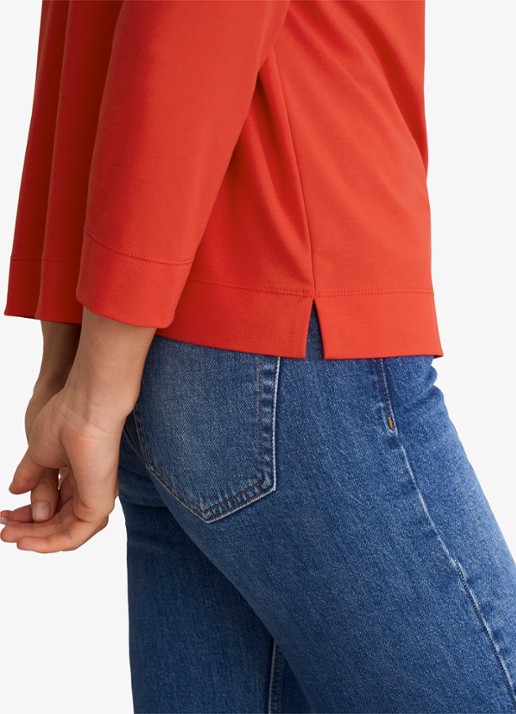 Hobbs Catriona top met boothals - detail 5 oranjerood
