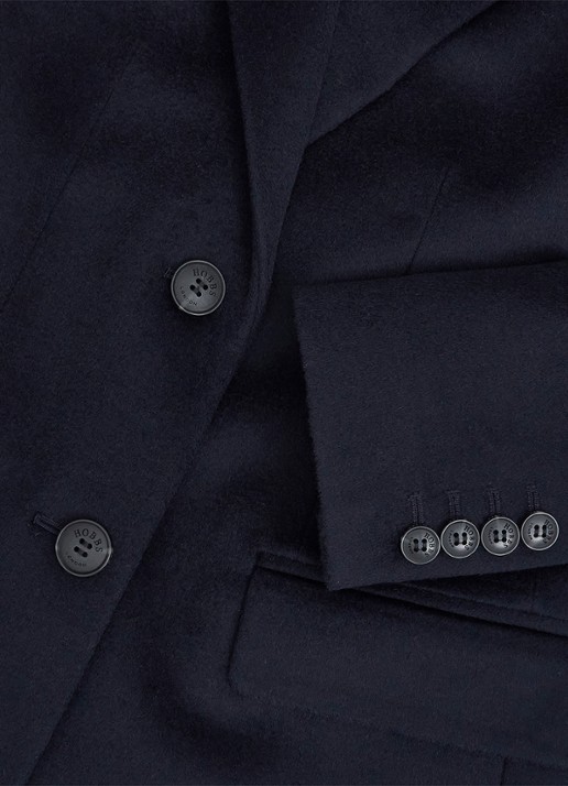 Hobbs Cavendish jas van wol met klepzakken  - detail 6 donkerblauw