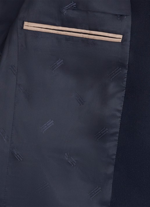 Hobbs Cavendish jas van wol met klepzakken  - detail 7 donkerblauw