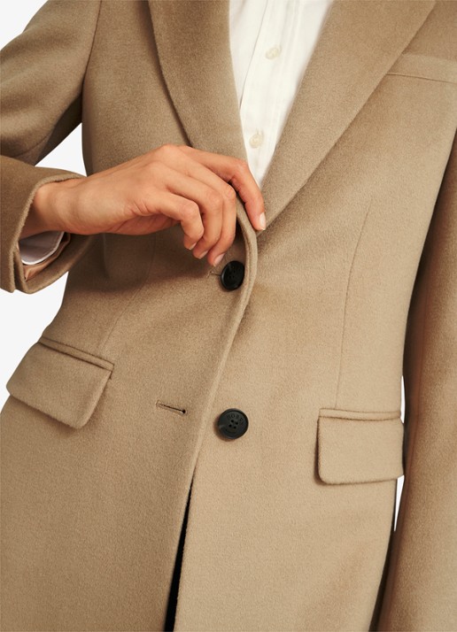 Hobbs Cavendish mantel van wol met klepzakken - detail 4 camel