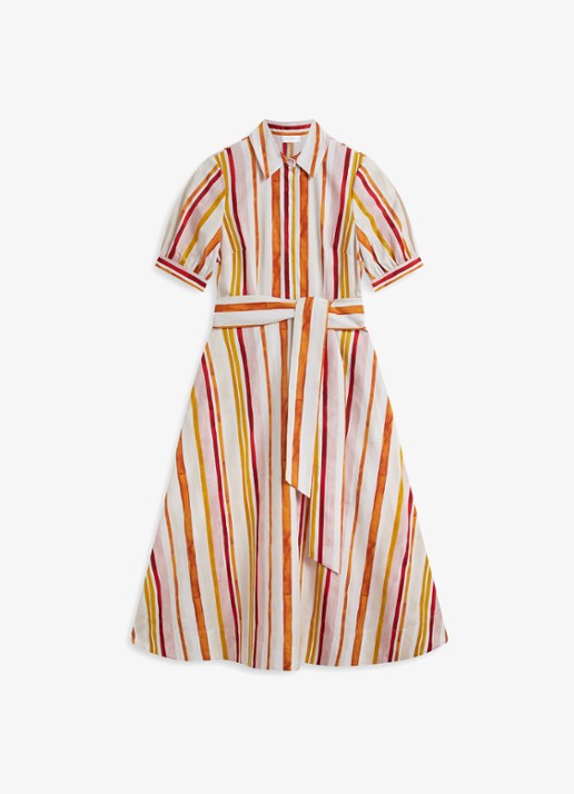 Hobbs Cressida midi tuniekjurk met pofmouw en streepprint