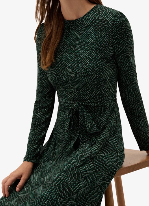 Hobbs Dakota midi jurk met ruit dessin - detail 5 groen