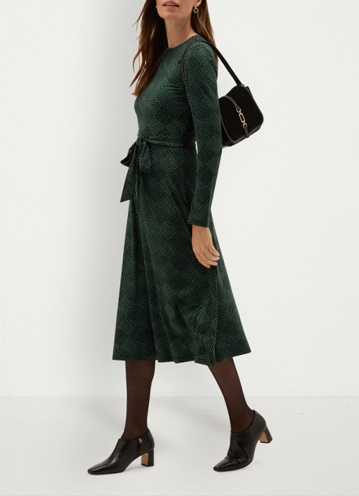 Hobbs Dakota midi jurk met ruit dessin - detail 6 groen