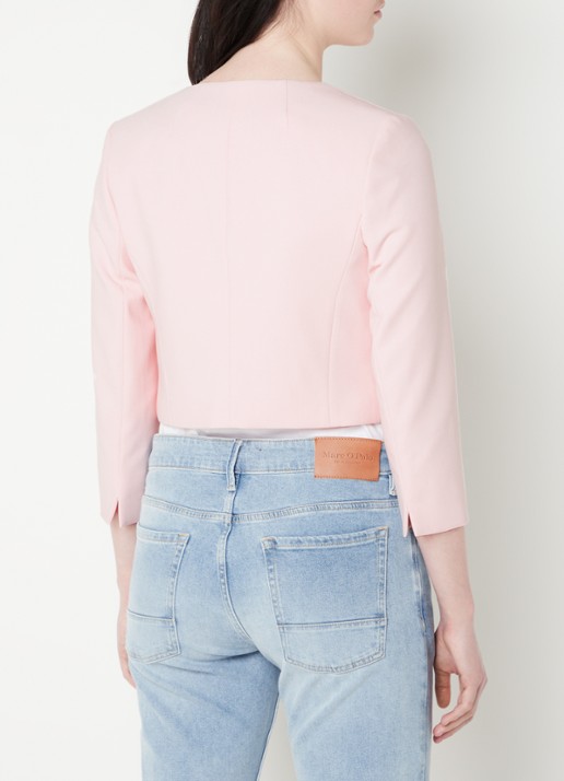 Hobbs Elize bolero met schoudervulling - achterkant lichtroze