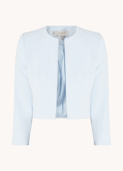 Hobbs Elize bolero met schoudervulling - voorkant lichtblauw