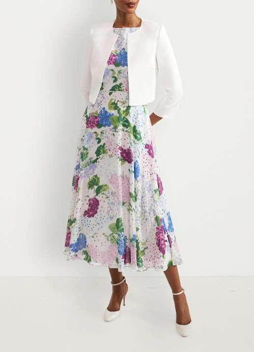 Hobbs Elize bolero met schoudervulling - voorkant 3 gebroken wit