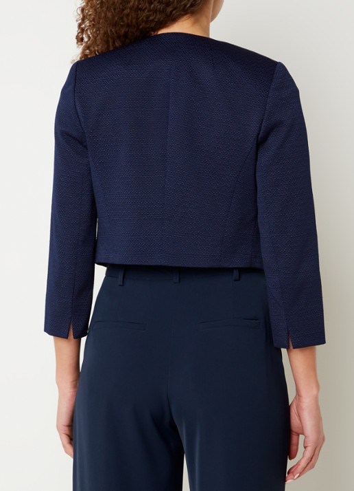 Hobbs Elize bolero met schoudervulling - achterkant donkerblauw