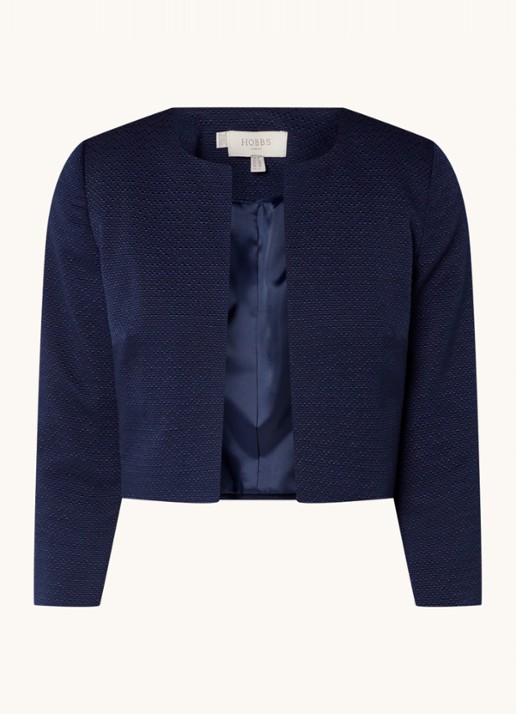 Hobbs Elize bolero met schoudervulling - voorkant 2 donkerblauw