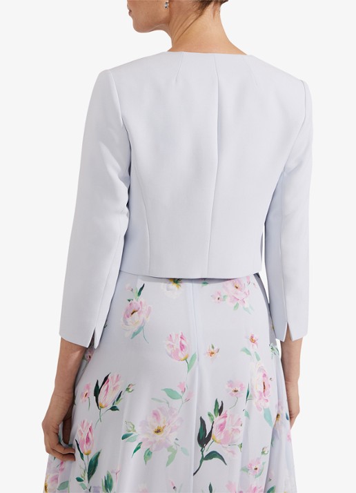 Hobbs Elize bolero met schoudervulling - achterkant blauw