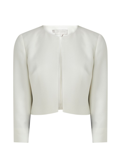 Hobbs Elize cropped blazer  - voorkant 3 gebroken wit