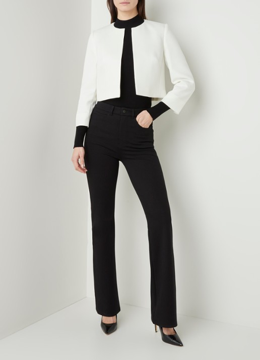 Hobbs Elize cropped blazer  - voorkant 4 gebroken wit