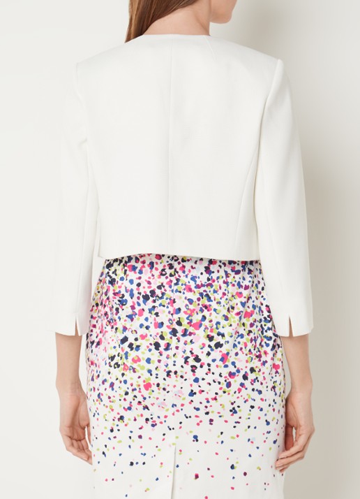 Hobbs Elize openvallende cropped blazer met structuur - achterkant 3 wit