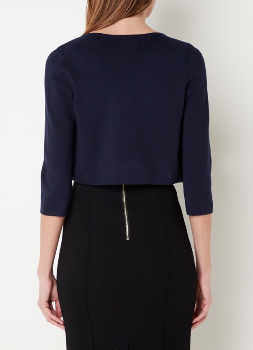 Hobbs Ella fijngebreid cropped vest in lyocellblend  - achterkant 4 donkerblauw