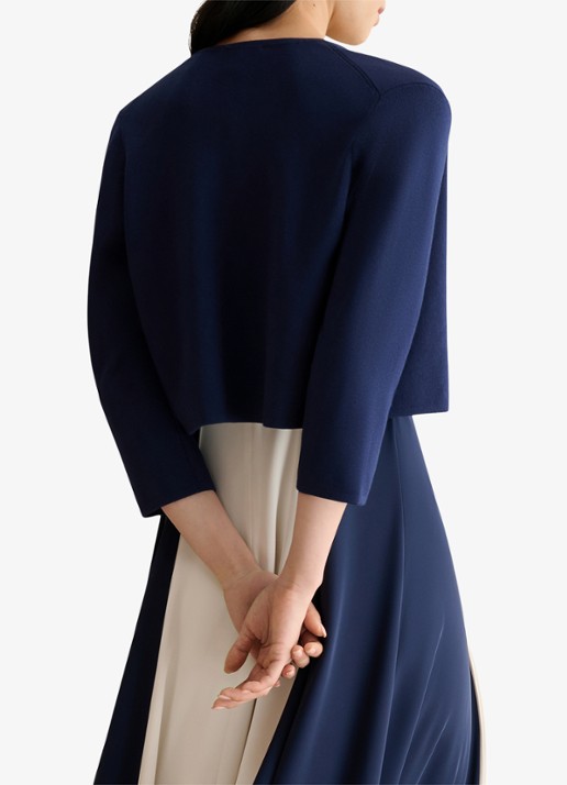 Hobbs Ella openvallende bolero - achterkant donkerblauw