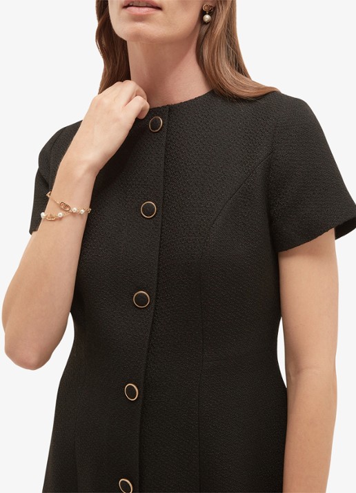 Hobbs Elowen mini jurk met knoopsluiting - detail 3 zwart
