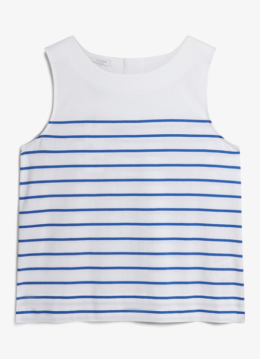 Hobbs Fern top met streepprint - voorkant wit