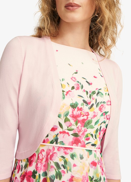 Hobbs Fijngebreide vest met stretch - detail 5 lichtroze