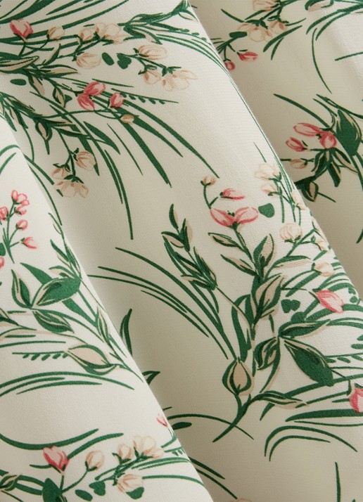 Hobbs Florentina midi jurk met bloemenprint - detail 6 lichtgroen