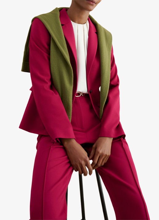 Hobbs Gemma blazer met klepzakken - detail 5 cranberryrood